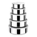 Game 5 Pots Aluminum Stainless Bowl With Round Lid Practicality Efficient and Elegant Storage with Round Lid Include