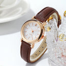 Women's Watch Fashion Small Arabic Quartz Watches Leather Band Wristwatches