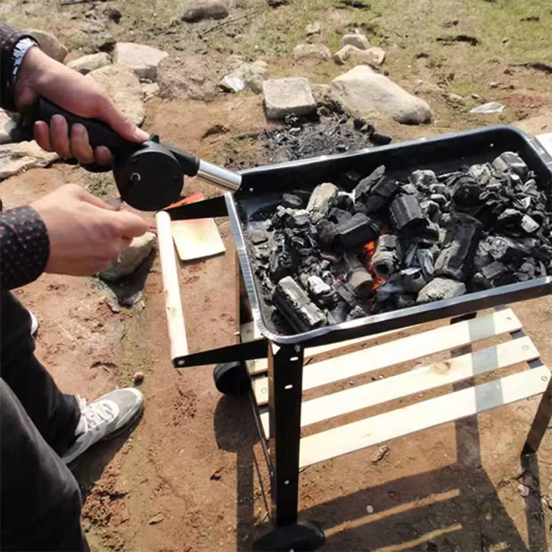 Picnic Camping Accessories BBQ Tools Portable Barbecue Fan BBQ Accessories Hand-cranked Air Blower Fire Bellows Tools